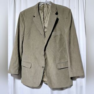 Tasso Elba Menswear Sport Coat Blazer Mens XL Tan Corduroy Three Button Cotton